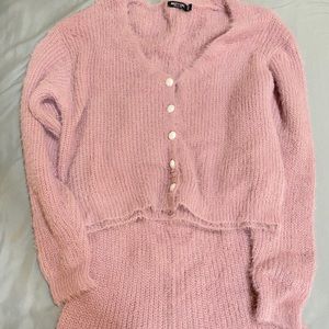 NastyGal What a Pearl Wants Knit Shorts Lounge Set